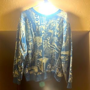 Women’s Large blue-white New York print sweatshirt